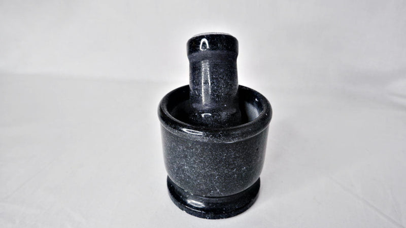 Marble Hamam Dasta/Mortar and Pestle (black)