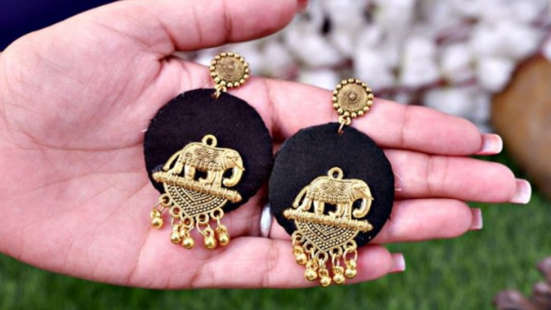 Rajasthani Black Elephant Jhumka