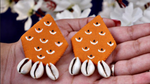Orange Fabric Kodi Earring