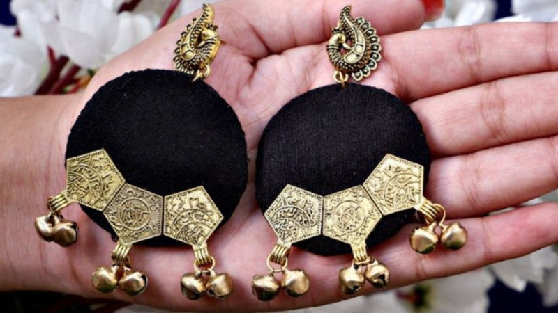 Black Golden Morni Earrings