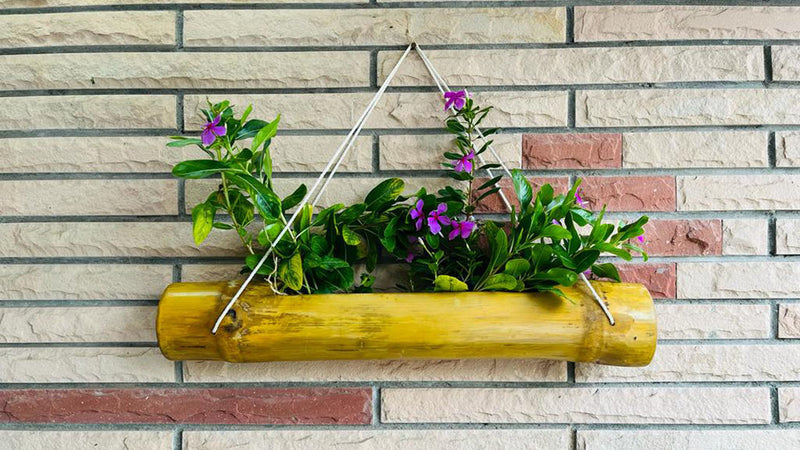 Bamboo Single Layer Hanging Planter