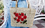 Kauna Grass Red Embroidered Square Bag