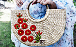 Kauna Grass Red Embroidered U Bag