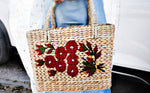 Kauna Grass Maroon Embroidered Square Bag