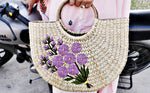 Kauna Grass Light Purple Embroidered U Bag