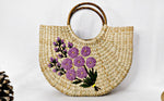 Kauna Grass Light Purple Embroidered U Bag