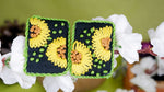 Sunflower embroidery stud