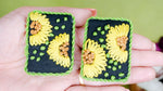Sunflower embroidery stud