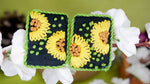 Sunflower embroidery stud