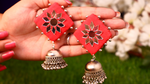 Red Mirror Jhumka