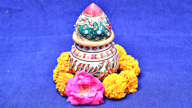Marble Painted Puja Kalash