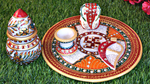 Marble Painted Puja Thal With Kalash Combo