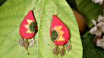 Sunflower embroidery earrings