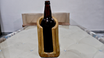 Bamboo Vertical Beer/Wine Bottle holder with Marble Glasses Combo