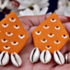 Orange Fabric Kodi Earring
