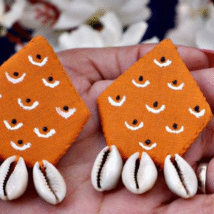 Orange Fabric Kodi Earring