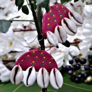 Half Moon Pink Fabric Kodi Earrings