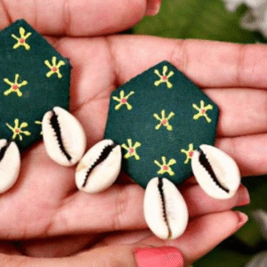 Green Fabric Kodi Earrings