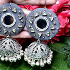 Grey Banjara Mirror Jhumka