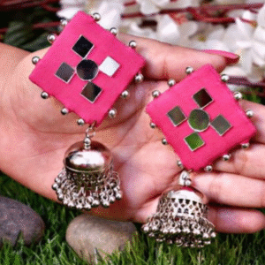 Pink Mirror Jhumka