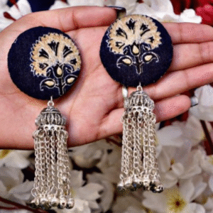 Peacock Feather Blue Jhumka