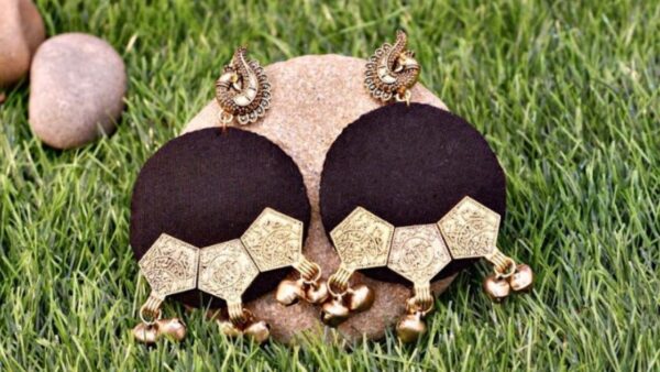 Black Golden Morni Earrings