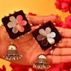 Navy blue mirror jhumka