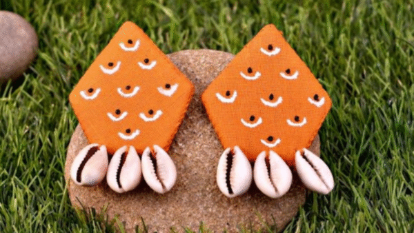 Orange Fabric Kodi Earring