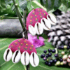 Half Moon Pink Fabric Kodi Earrings