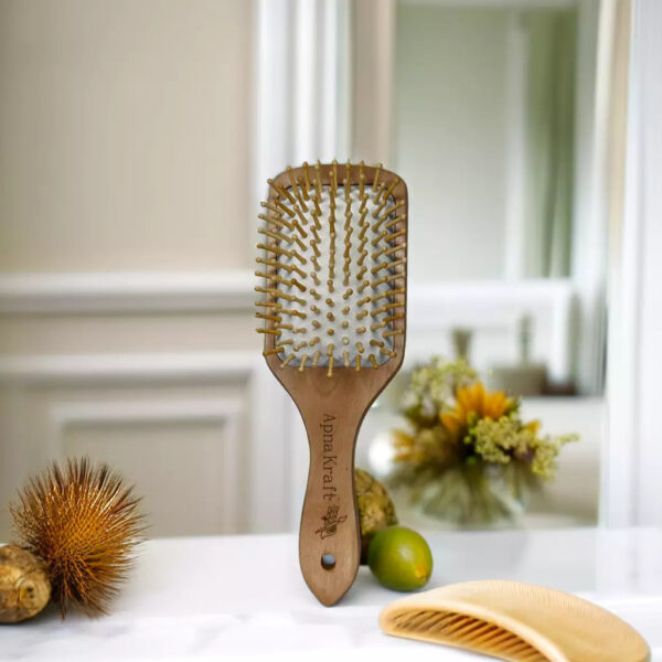 Wooden hair brush