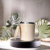 Eco mug made of wheat fibre and steel.
