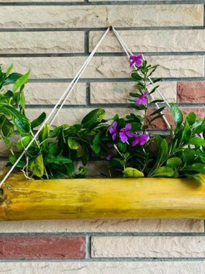 Bamboo Single Layer Hanging Planter
