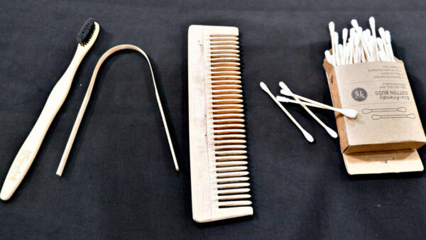 Bamboo Bathroom essentials Combo with holder