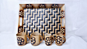 Bamboo Special Tray with 4 cups combo