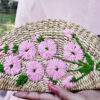 Kauna Grass Light Pink Embroidered Clutch