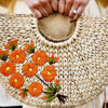 Kauna Grass Orange Embroidered U Bag