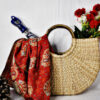 Kauna Grass Peach Embroidered U Bag