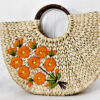 Kauna Grass Orange Embroidered U Bag