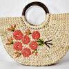 Kauna Grass Peach Embroidered U Bag