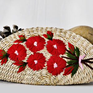 Kauna Grass Red Embroidered Clutch