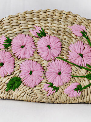 Kauna Grass Light Pink Embroidered Clutch