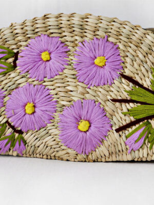 Kauna Grass Light Purple Embroidered Clutch