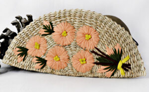 Kauna Grass Dark Peach Embroidered Clutch