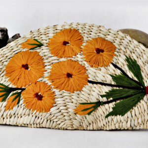 Kauna Grass Mustard Embroidered Clutch