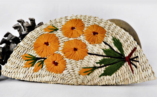 DSF8283-1 Kauna Grass Mustard Embroidered Clutch