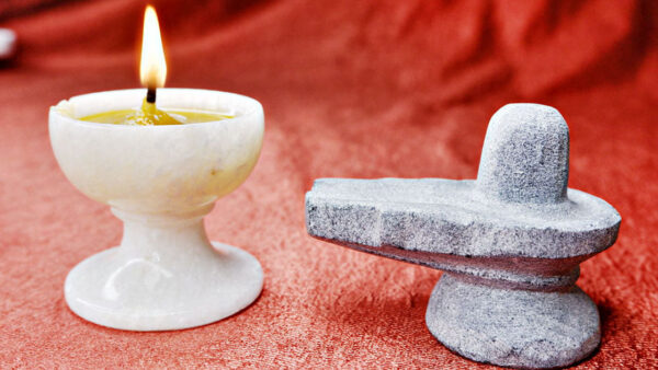 Marble Shivling and Diya Combo