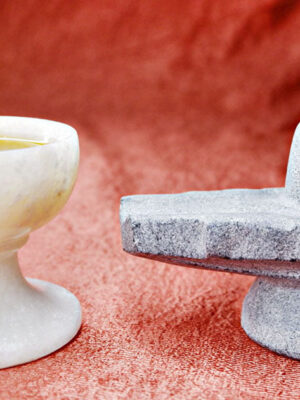 Marble Shivling and Diya Combo