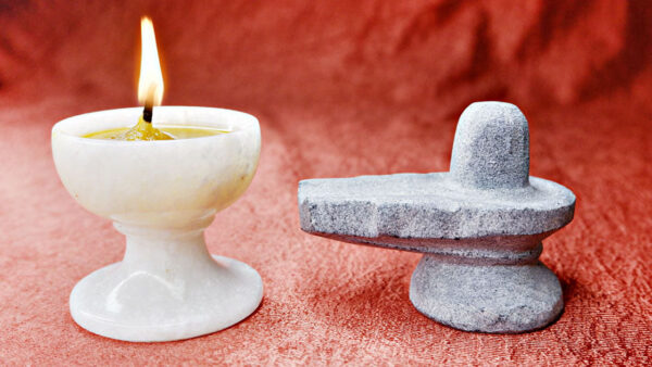 Marble Shivling and Diya Combo