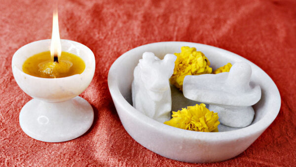 Marble Plate with Nandi And Shivling set
