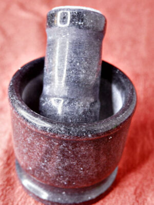 Marble Hamam Dasta/Mortar and Pestle (black)